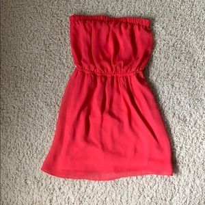 Strapless hot pink dress